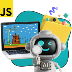 Язык программирования JavaScript + AI. Проектное обучение + геймификация + AI-помощники - КИБЕРшкола программирования для детей, компьютерные курсы для школьников, начинающих и подростков - KIBERone г. Лефортово